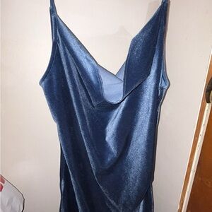 Elegant Navy Blue Satin Dress